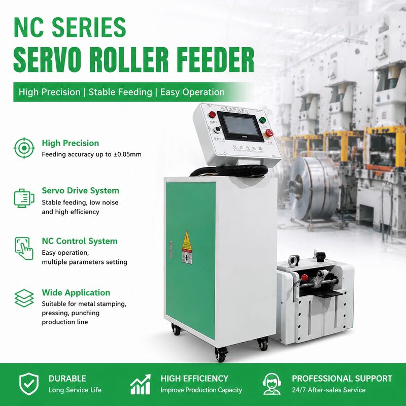 NC Servo Roller Feeder with High Precision Feeding (±0.1mm), Japan Yaskawa Servo Control, and Wide Material Compatibility (0.1-3.2mm)