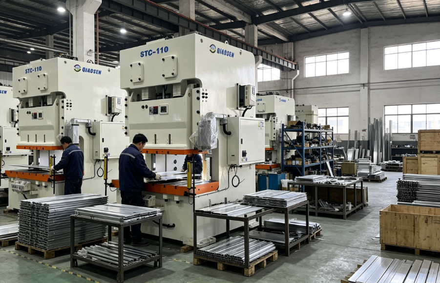 STC-110 Open Type Double Point Crank Servo Precision Punch Press with 110 Tons Pressing Force for High Efficiency Sheet Metal Fabrication