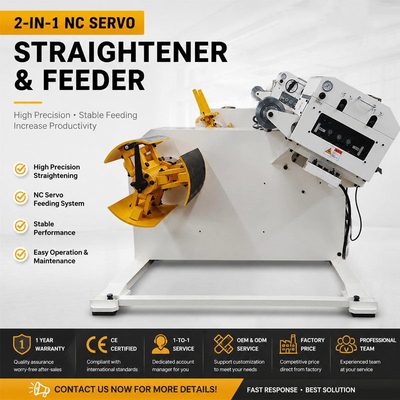 High Precision 2 In 1 Decoiler Straightener Automatic Metal Coil Feeding Leveling Machine For Steel Sheet Stamping Press Line